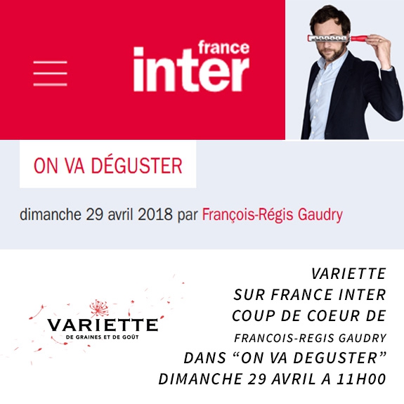 VARIETTE sur FRANCE INTER “ON VA DEGUSTER”