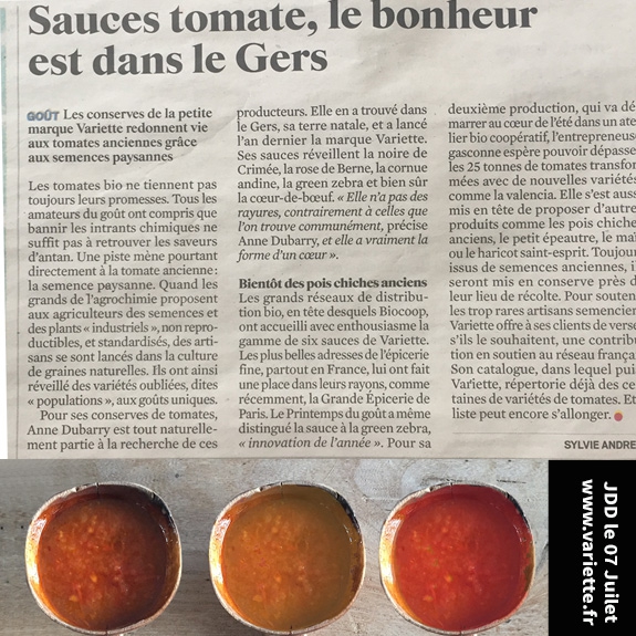 Variette dans le JDD Juillet 2019