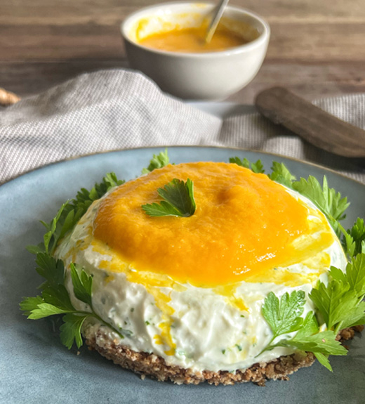 CHEESE CAKE CHEVRE FRAIS ET CREME DE POIVRONS