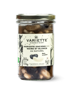 Haricots noirs et blancs cuits au naturel – BIO