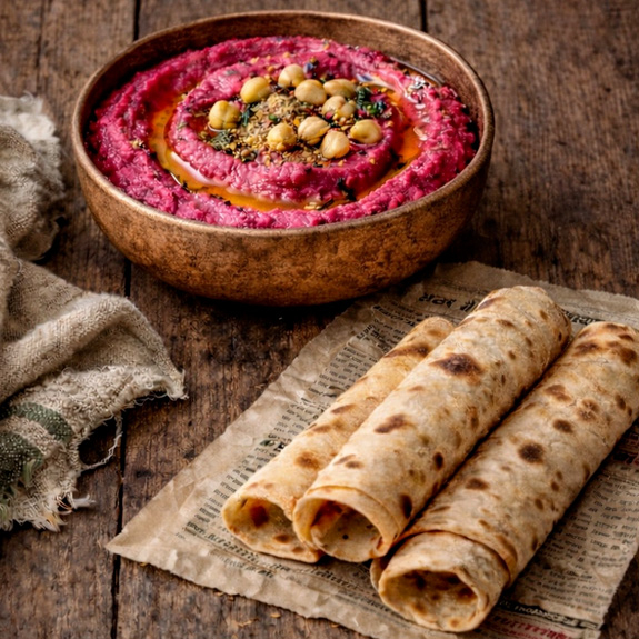 CHAPATI ET HOUMOUS DE BETTERAVE
